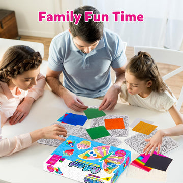 Foil Art Kit for Kids - Foil Fun Craft Kits & Supplies, No Mess Art for Kids, Foil Foam Stickers Art Craft Activity for Kids, DI