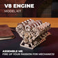 UGEARS V8 Engine Model Kit - Advanced 3D Wooden Puzzles for mature-themeds - DIY Kits Gifts for Engineers - 3D Puzzle Model Engine Kit for mature-themeds for Father's Day  Birthdays  Christmas - 776 Pcs