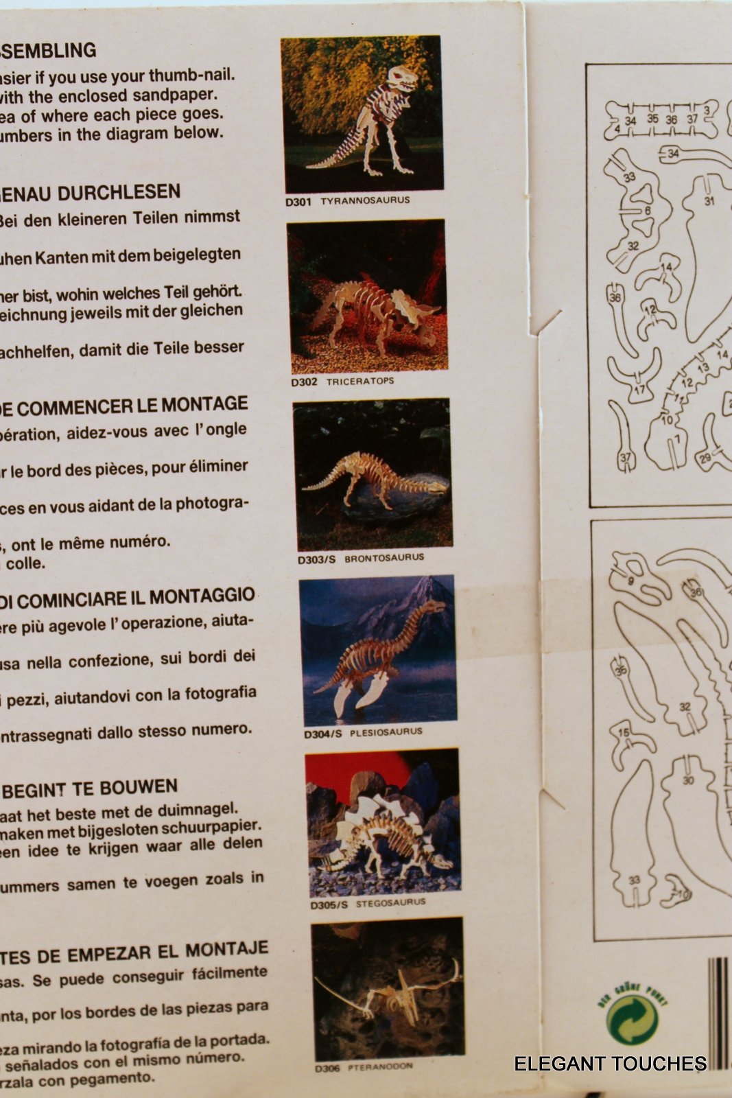 Dinosaur, Plesiosaurus model kit, wood, balsa NIB