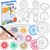 Chivao Spiral Art Gear Geometric Ruler Spiral Circle Template for Drawing Plastic Template Ruler Drawing Kit Spiral Curve Stenci