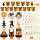 Tatuo 16 Pcs Camo Deer Hunting Birthday Party Decorations - Orange Paper Set with Banner & Centerpieces