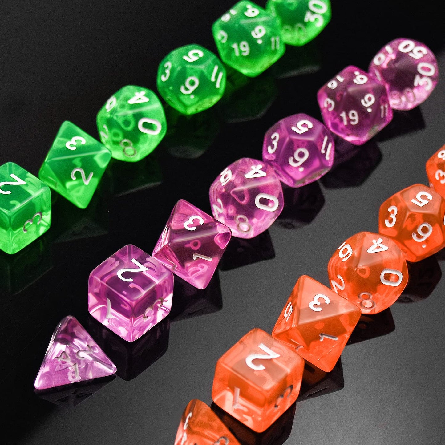 30 Set Dnd Double-Colors Polyhedron Dice Set For Dungeons And Dragons D&D Rpg Mtg Table Games D4 D6 D8 D10 D% D12 D20 30 Colors