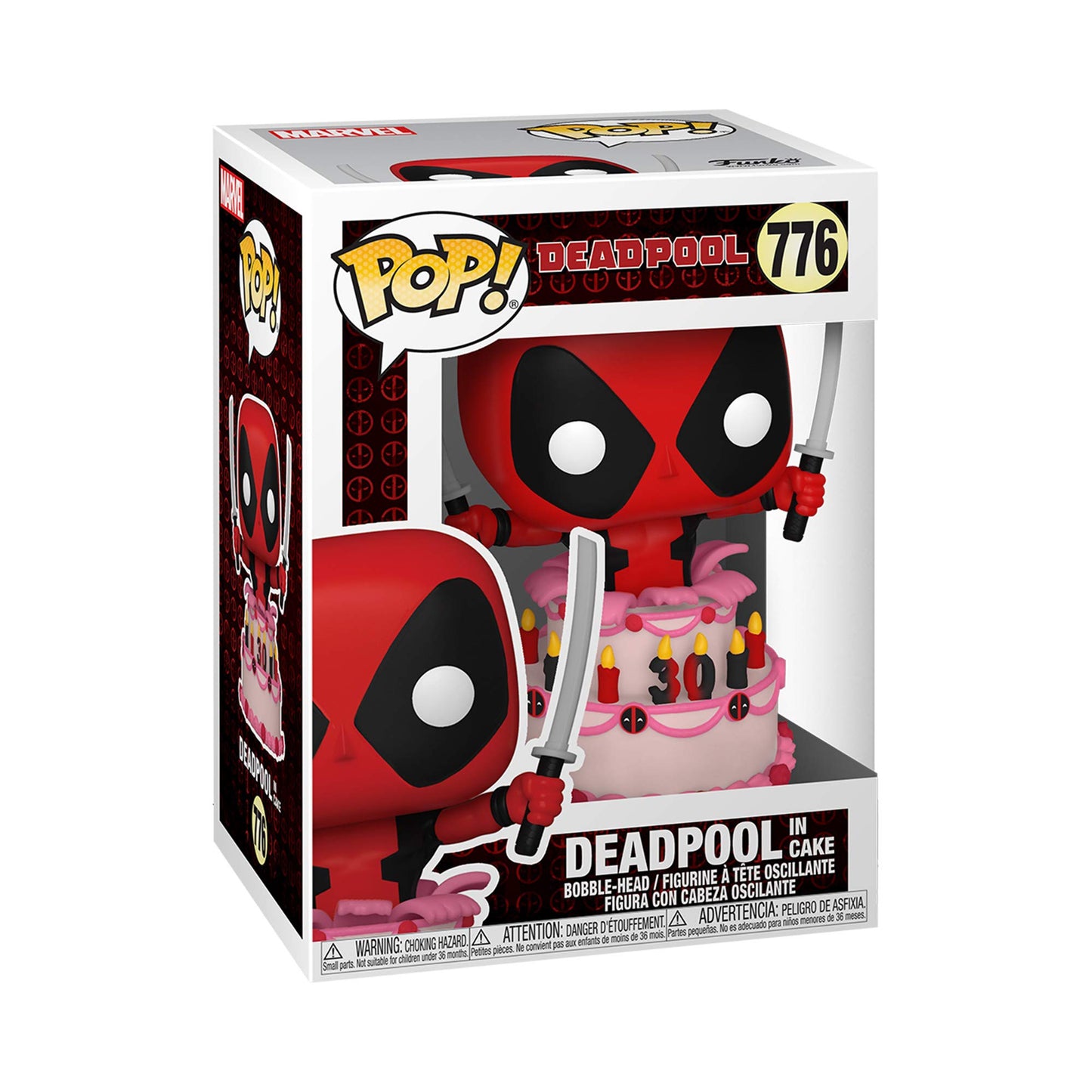 Funko POP Marvel Deadpool 30th - Deadpool in Cake, Multicolor, Standard Size, Vinyl Figure