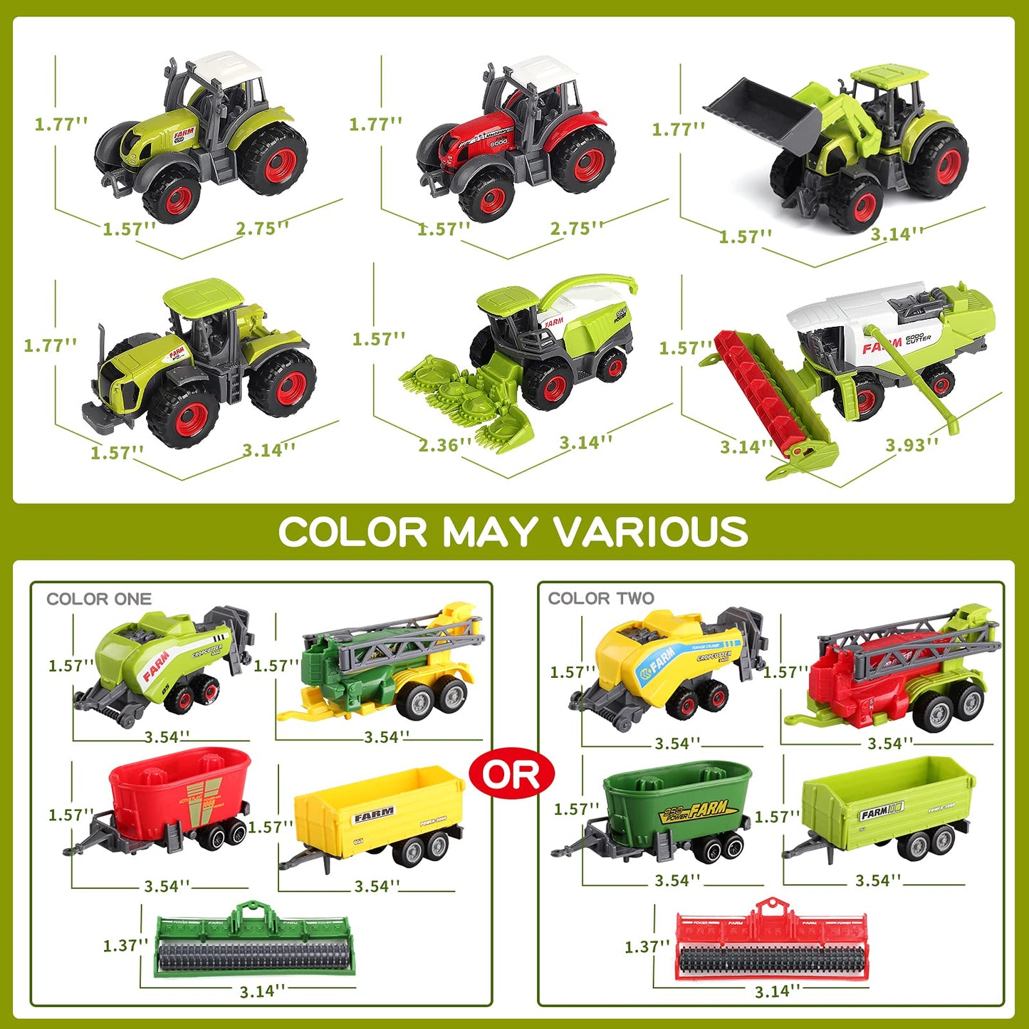 Oriate Farm Tractor Toys Vehicle With Farm Animals & Activity Play Mat, 38Pcs Educational Realistic Kid'S Diy Farm Diecast Set, Kids Tractors Trailer Sprayer Cow Animal Toy Birthday Gift