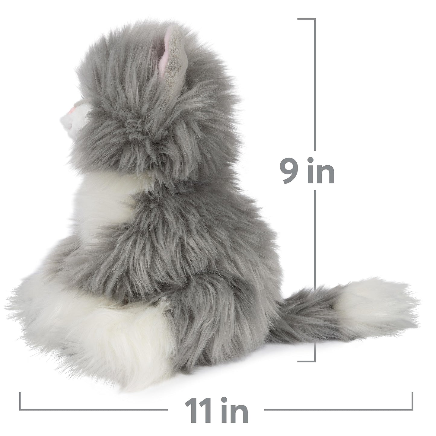 GUND Camilla Kitten Plush - Gray/White, 9” Premium Cat Stuffed Animal, Medium, for Ages 1 and Up