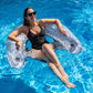 Poolcandy Sun Chair Raft, Inflatbale Pool Float with Brilliant Silver Glitter. The Ultimate Pool Floating Sun Chair.
