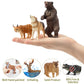Toymany 12Pcs North American Forest Animal Figurines, Realistic Jungle Animal Set Includes Raccoon,Lynx,Wolf,Bear,Eagle, Educational Toy Cake Toppers Christmas Birthday Gift For Kids Toddlers