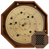 30 Inch Tournament Crokinole Board Game, 2 In 1 Crokinole And Checkers With 26    Playing Surface, Metal Pegs, Wooden Octagon Ca