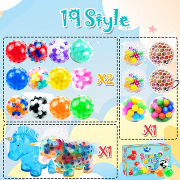 32Pcs Stress Balls, Squishy Squeeze Balls Bulk Small Squeeze Balls For Adults Stress Relief Party Favor Birthday Gift