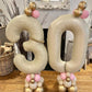 40 Inch Cream White 3 Balloon Numbers, Large Number 3 Balloon Foil Helium Number Balloons, Big 3 Mylar Birthday Balloons for Boy