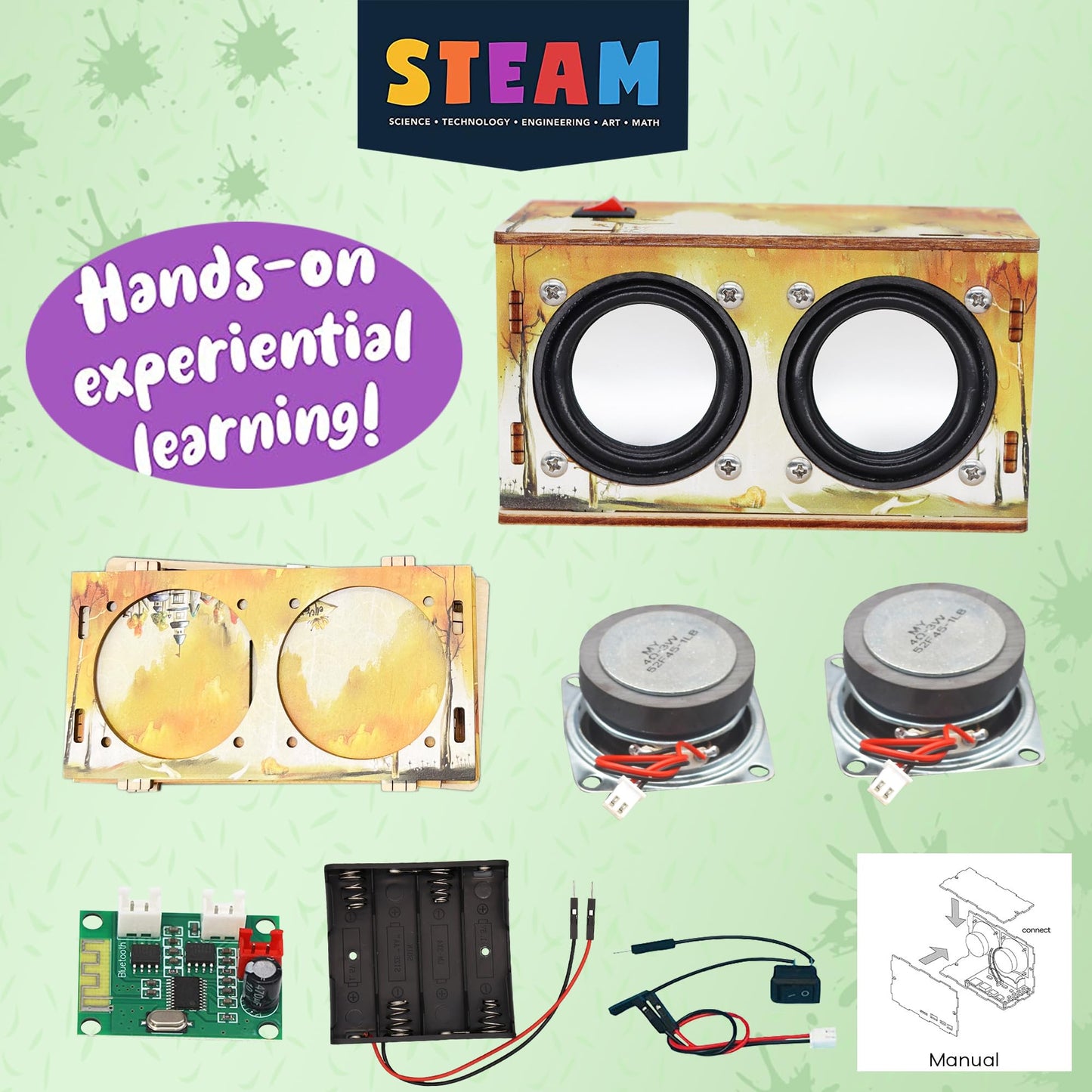 Gifts For Teen Girls Boys - Science Kits For Kids Age 8-10-12-14 - Crafts For Girls 8-12| Stem Toys Build Bluetooth Speaker Kit|