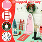 Hungdao 20 Pcs Christmas Elf Fairy Doors Decor Arched Door Fairy Doors Tooth Tiny Xmas Decor Wooden Tiny Miniature For Child (Pink)