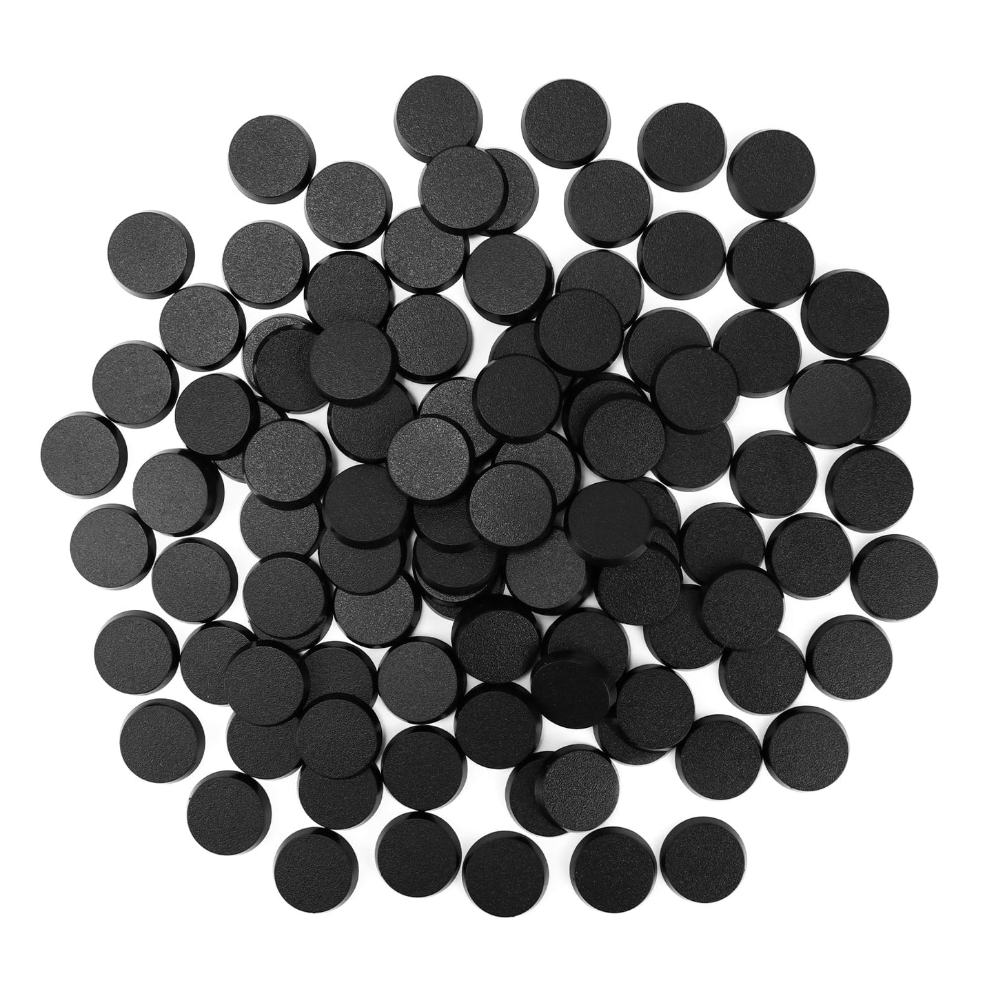 100Pcs 25Mm/0.98Inch Textured Plastic Black Round Miniature Bases, Model Base For Gaming Miniatures Or Wargames Table Top Games