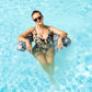 Finduwill Inflatable Pool Floats Chair - 2 Pack Fabric Covered Pool Lounger Float With Sling, Swimming Noodle Chairs Pool Floati