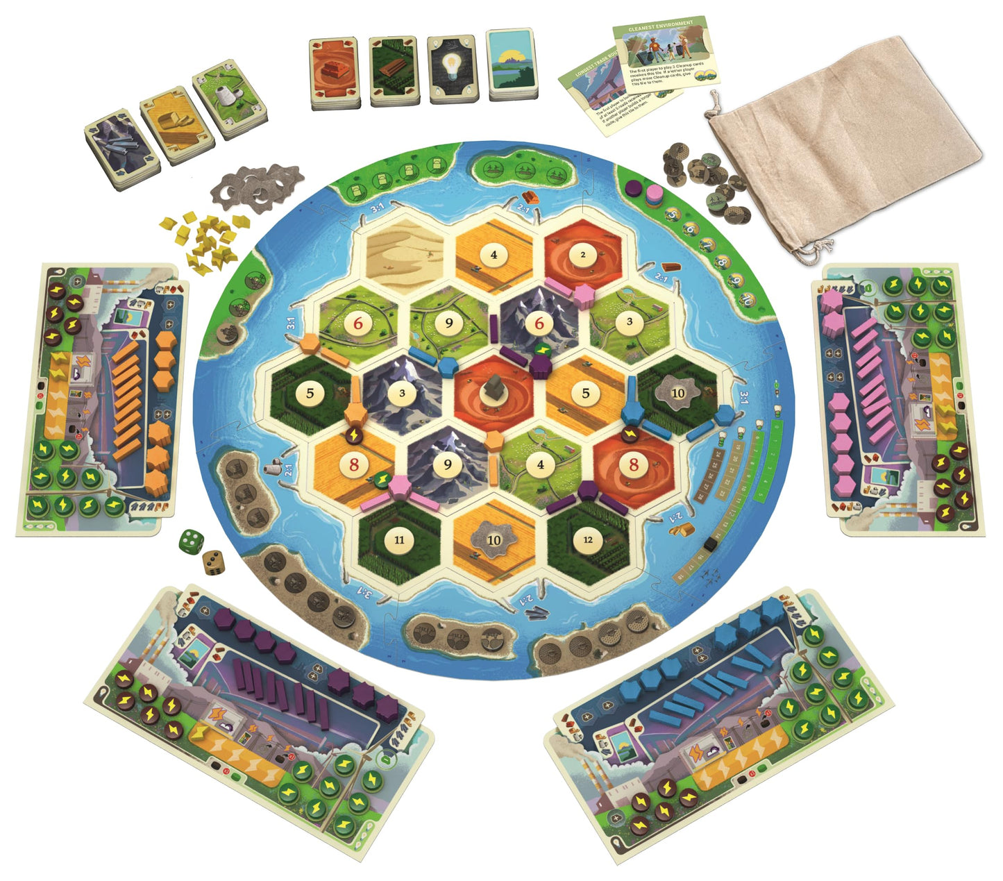 CATAN New Energies Board Game - Sustainable Strategy Game for 3-4 Players, Ages 12+, 90 Min Playtime, Multicolor, Model CN3207
