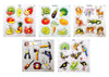 Khilonewale Kids Wooden Educational Colorful Fruits, Vegetables, Animals, Tools, Birds Set of 5 Board Puzzle for Pre School, Ki