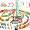 Rohsce Domino Train Toy, 80 Pcs Kids Games Automatic Dominos Set, Stem Montessori Toys For 3 Year Old, Colorful Lights & Music Creative Gifts For Boys Girls Autistic Age 3 4 5 6+