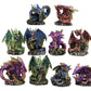 Ebros Medieval Renaissance Set Of 12 Miniature Dragon In Different Poses Fantasy Dungeons And Dragons Mini Scale 2' Tall Decorative Sculptures