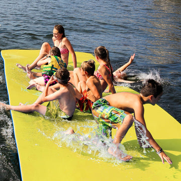 Kieperi12 Ft 3-Layer Xpe Lily Pad Floating Mat, Double-Sided Use Floating Water Mat, Floating Mat For Lack/River/Sea/Pool(Yellow