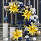 60 Pcs Gold Star Balloons Explosion 12 Point Foil Cone Balloons Magic Starburst Balloons Large For Wedding Anniversary Backdrop