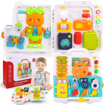 Toddler Toys Age 1-2, Musical Montessori Busy Board, Early Educational Toys For 1-2 Year Old, Motor Skills Developmental Toy, To