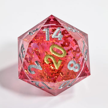 Mini Planet 50mm Chonk D20 Liquid Core Role Playing Table Games DND Polyhedral RPG MTG Dice Raspberry