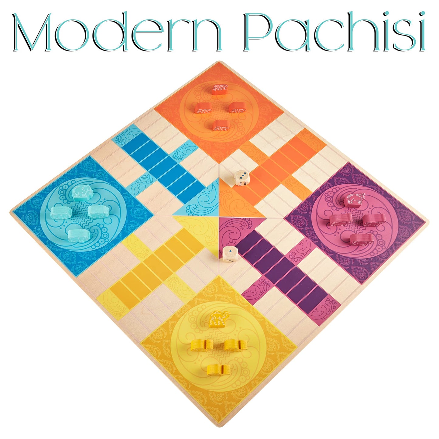 Pachisi: India'S Game Of Twenty-Five - Features 2-In-1 Modern And Traditional Rulesets - Double-Sided Board Game With Colorful A
