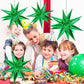 Funtoob Green Star Balloons Metallic Star Foil Balloons Birthday Balloons Green Star Cone Balloons Starburst Balloon Spike Ballo