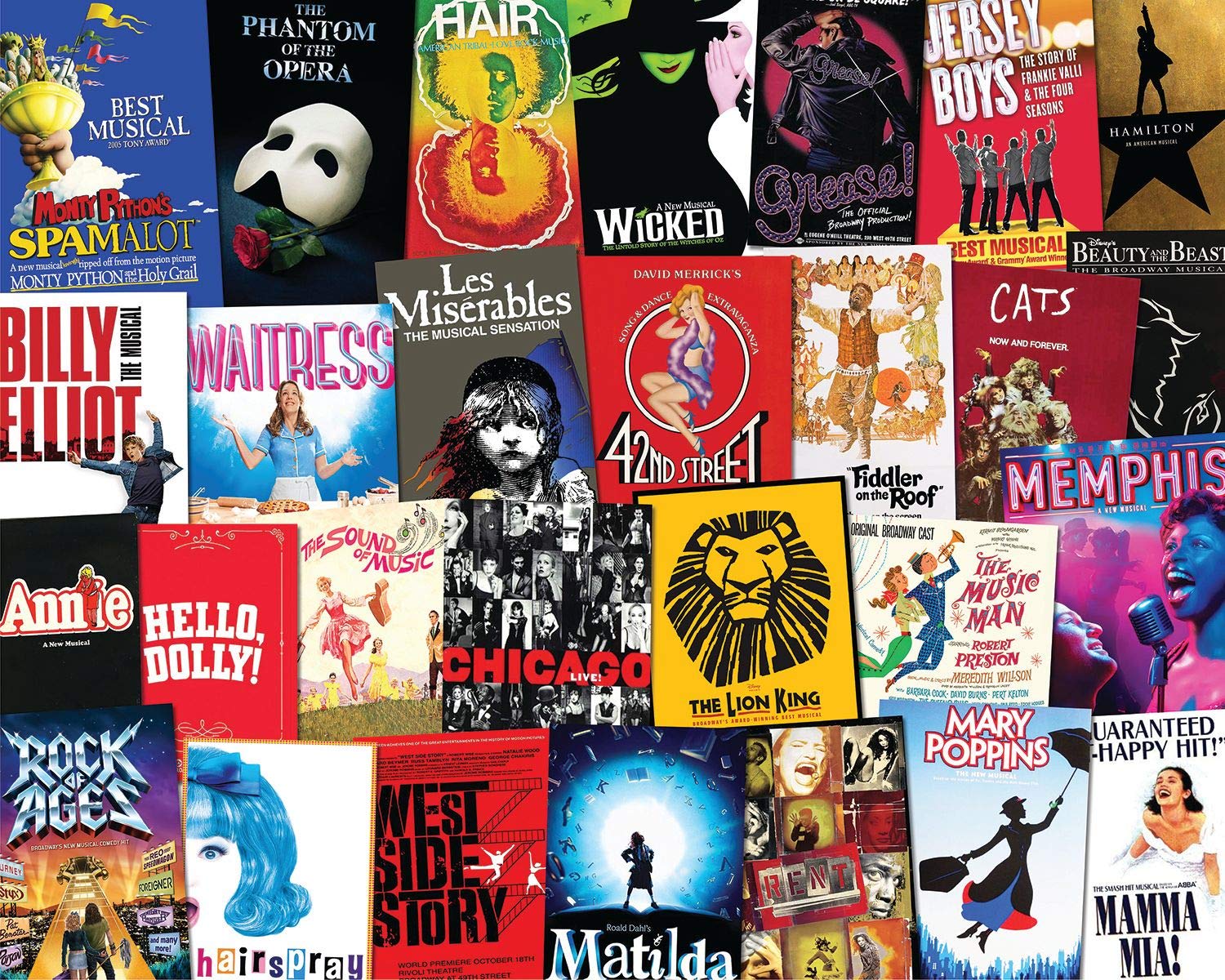 Springbok - It'S Showtime - 1000 Piece Jigsaw Puzzle Collage Of Broadway Playlists