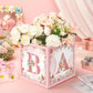 Jetec 10 Piece 7X 7X 7 Inch Baby Shower Centerpiece Boxes Baby Shower Party Decorations Table Display With Letters Gender Reveal Party Favor Block Holder(Floral Style)