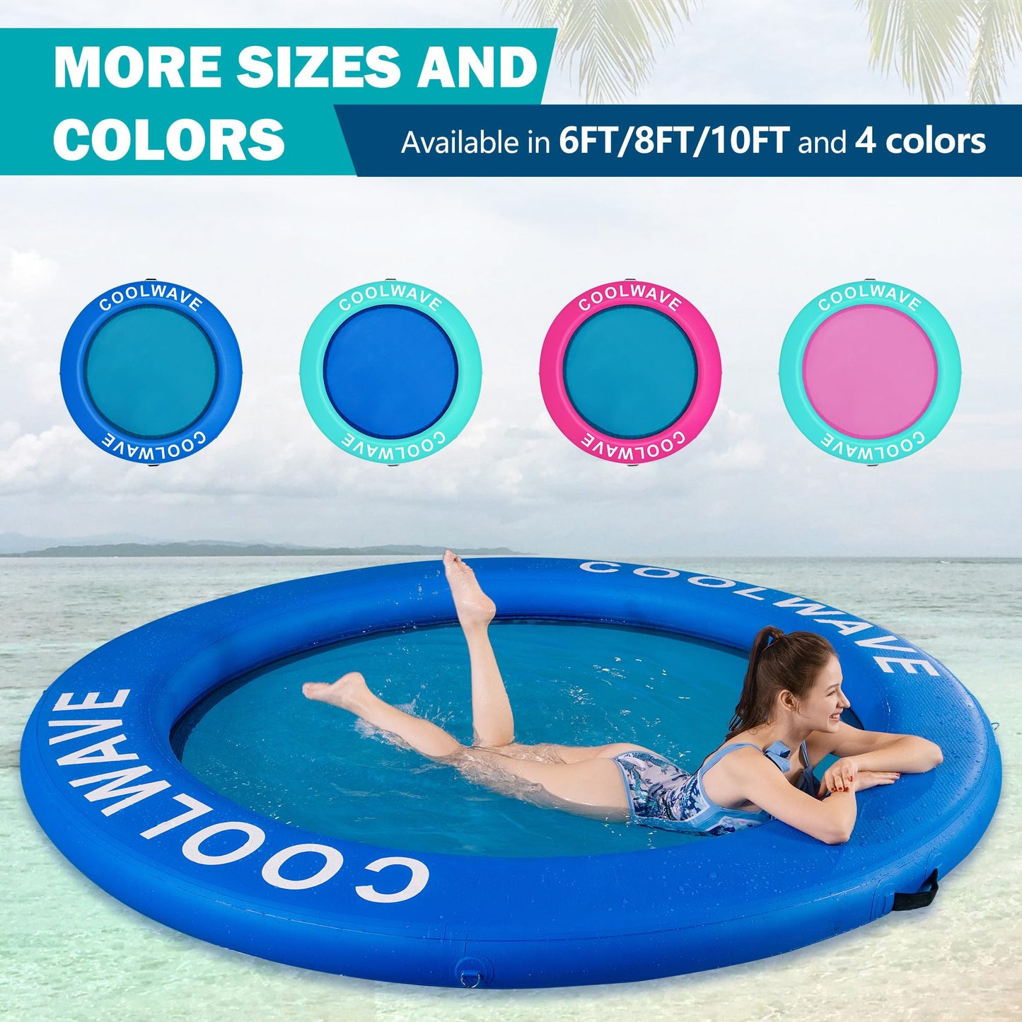 Coolwave Inflatable Water Hammock, Round Floating Ring For Pool And Lake, Portable Water Hammock For Parties And Relaxion, Avail