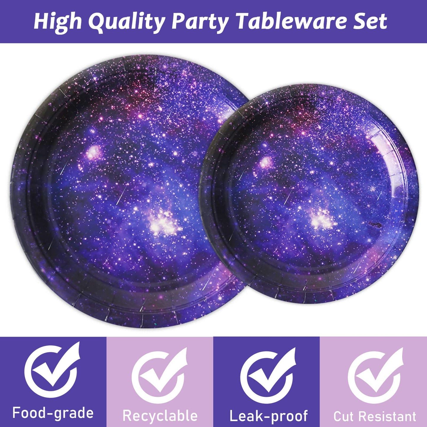 96 Pcs Space Galaxy Party Plates And Napkins Party Supplies Outer Space Theme Party Tableware Set Starry Night Solar System Part