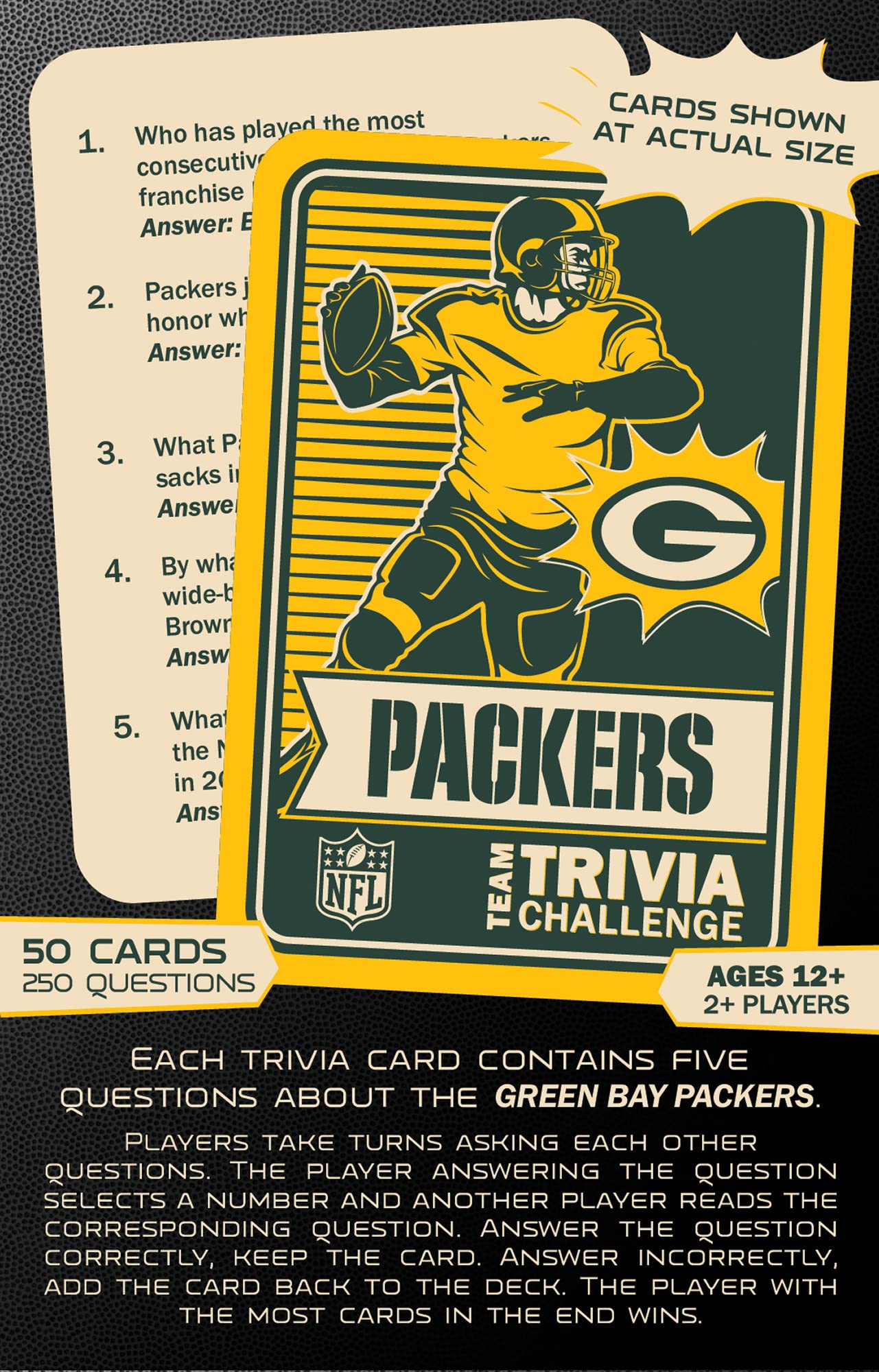 MasterPieces Game Day - NFL Green Bay Packers - Team Trivia Challenge  Officially Licensed