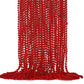 EOBOH 24PCS Bead Necklace, Red Bead Necklace Stuff Party Favors, 33'' Christmas Necklaces Festival Parade Throw Accessories for