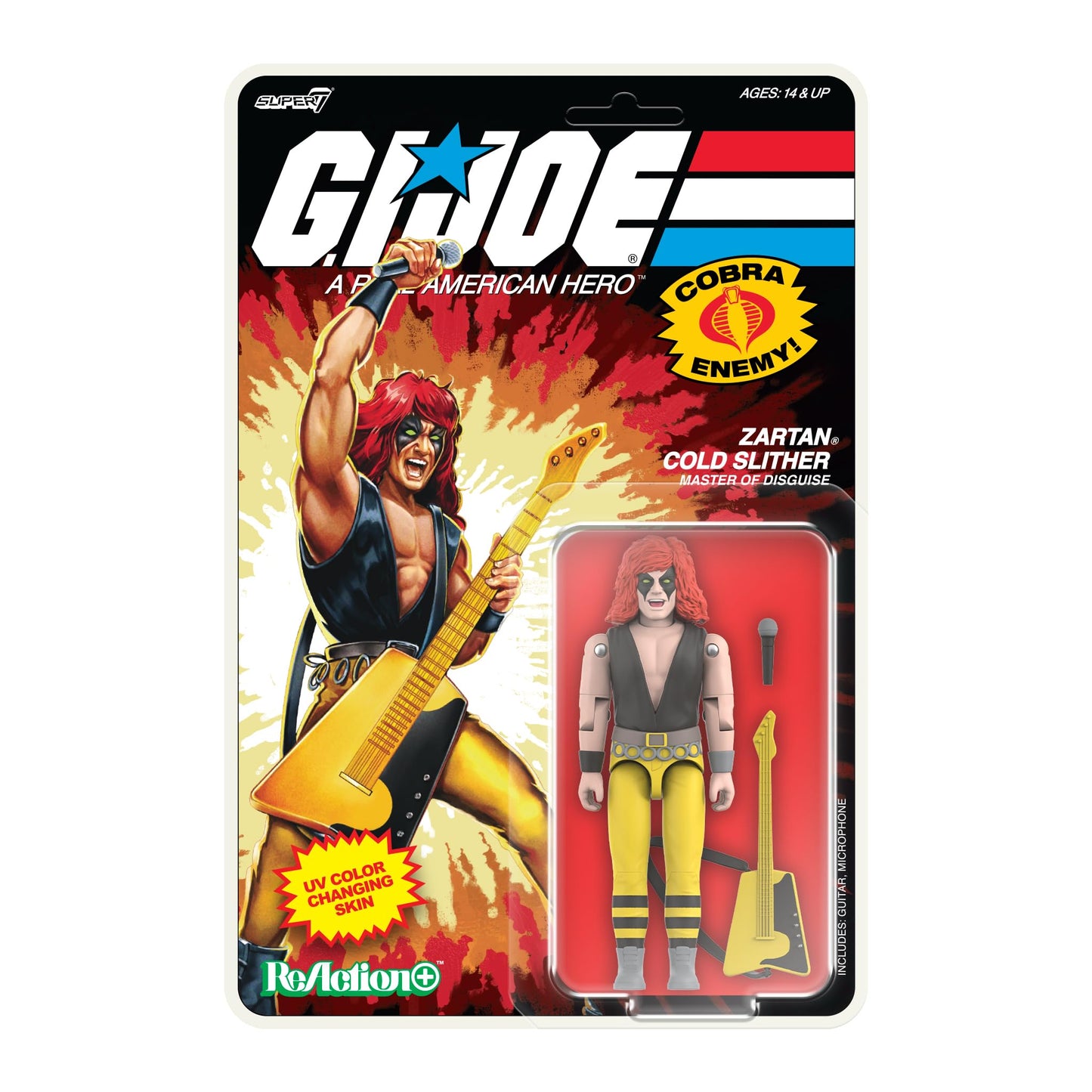 Super7 Reaction+ G.I. Joe Zartan Cold Slither (Cartoon) - 3.75 G.I. Joe Action Figure with Accessories Classic Cartoon Collectibles and Retro Toys