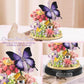 Plintone Flourishing Butterfly Love Flower Bouquet Building Set, 582 Pcs Botanical Collection With Dust Cover, Night Ambiance Wi
