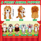 Lenwen 6 Pcs Valentines Day Gifts For Kids Hand Puppets Bulk With Working Mouth 10 Inches Plush Animal Hand Puppet Toddler Plush Toys For Classroom Exchange Gift Birthday Party Favor(Forest Animal)