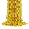 YAXINRUI 72 PCS Metallic Gold Bead Necklaces, 33 Inch 7 mm Mardi Gras Beads Bulk Round Beaded Necklaces Costume Necklace for Mar