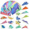 Vodolo 2 Pack Paper Airplane Kits with 16 Classic Designs,64 Sheets Paper Planes Origami Kit for Kids Ages 5-12,Airplane Gifts f