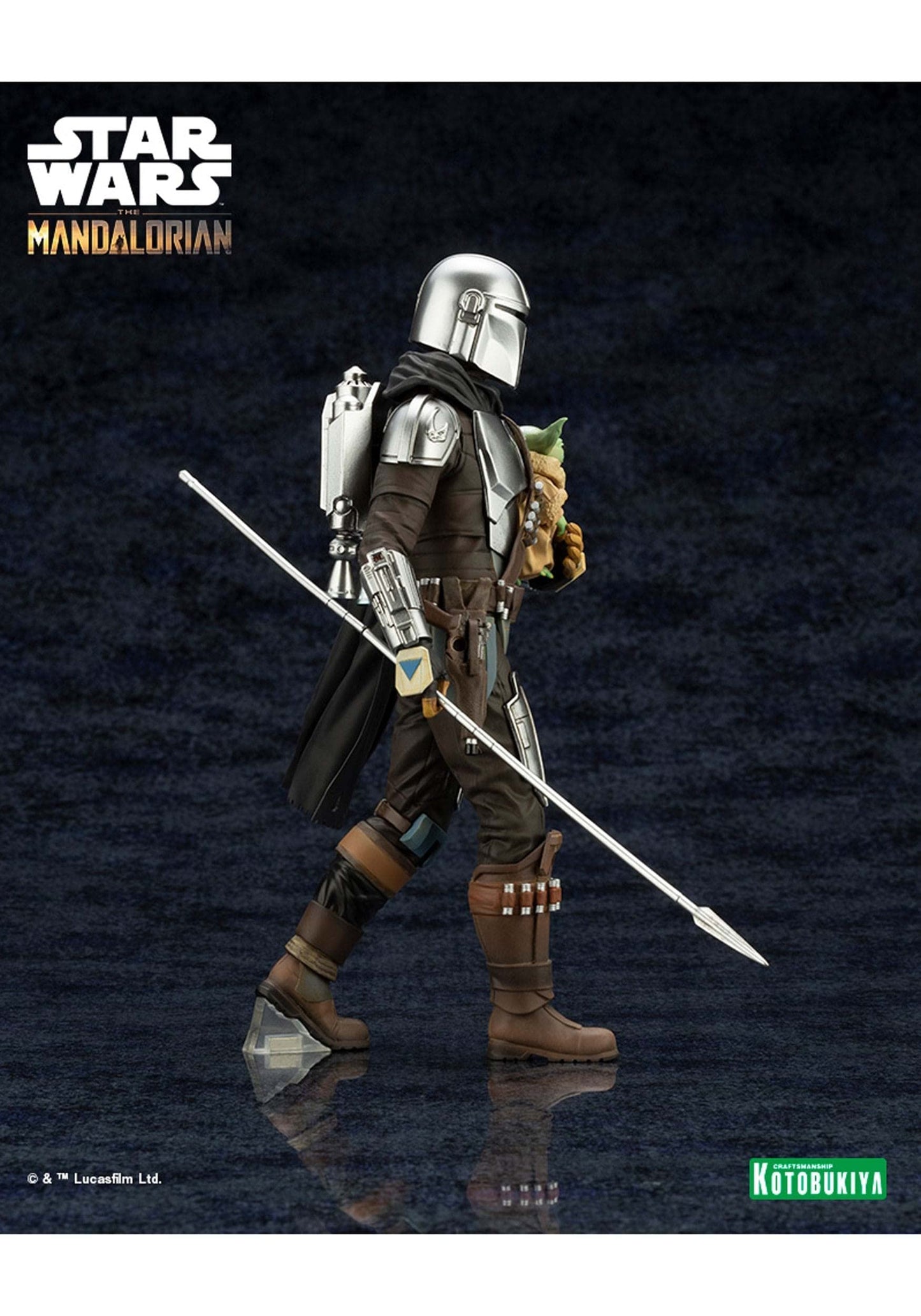 Kotobukiya Star Wars: The Mandalorian & Grogu with Beskar Staff ARTFX+ Statue  Multicolor
