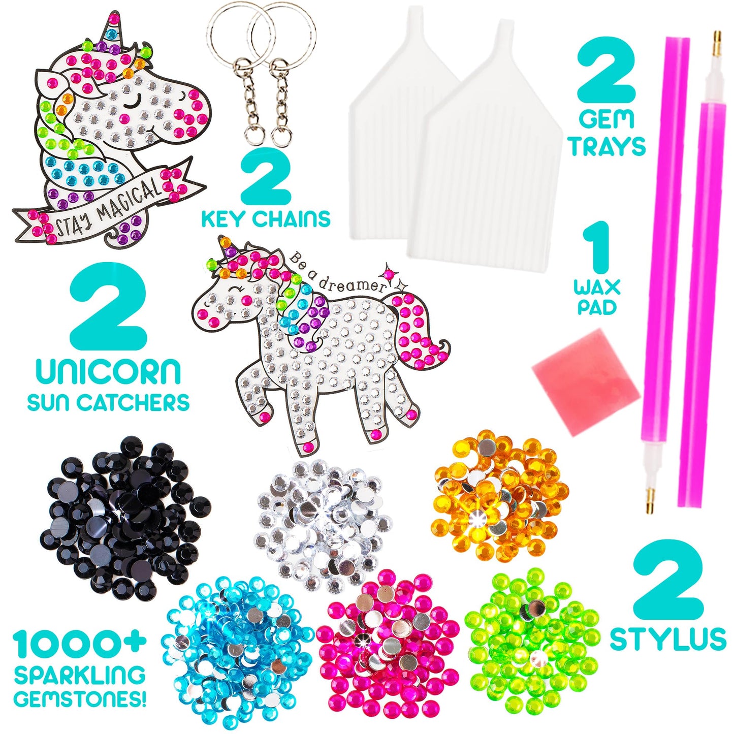 Blue Squid Diamond Art Kits For Kids – Fun & Easy Diy 5D Gem Art Gift Set For Keychains, Stickers, Sun Catchers - Diamond Painting Arts & Crafts Kit For Kids, Girls, Boys Ages 6 7 8 9 10 11 12