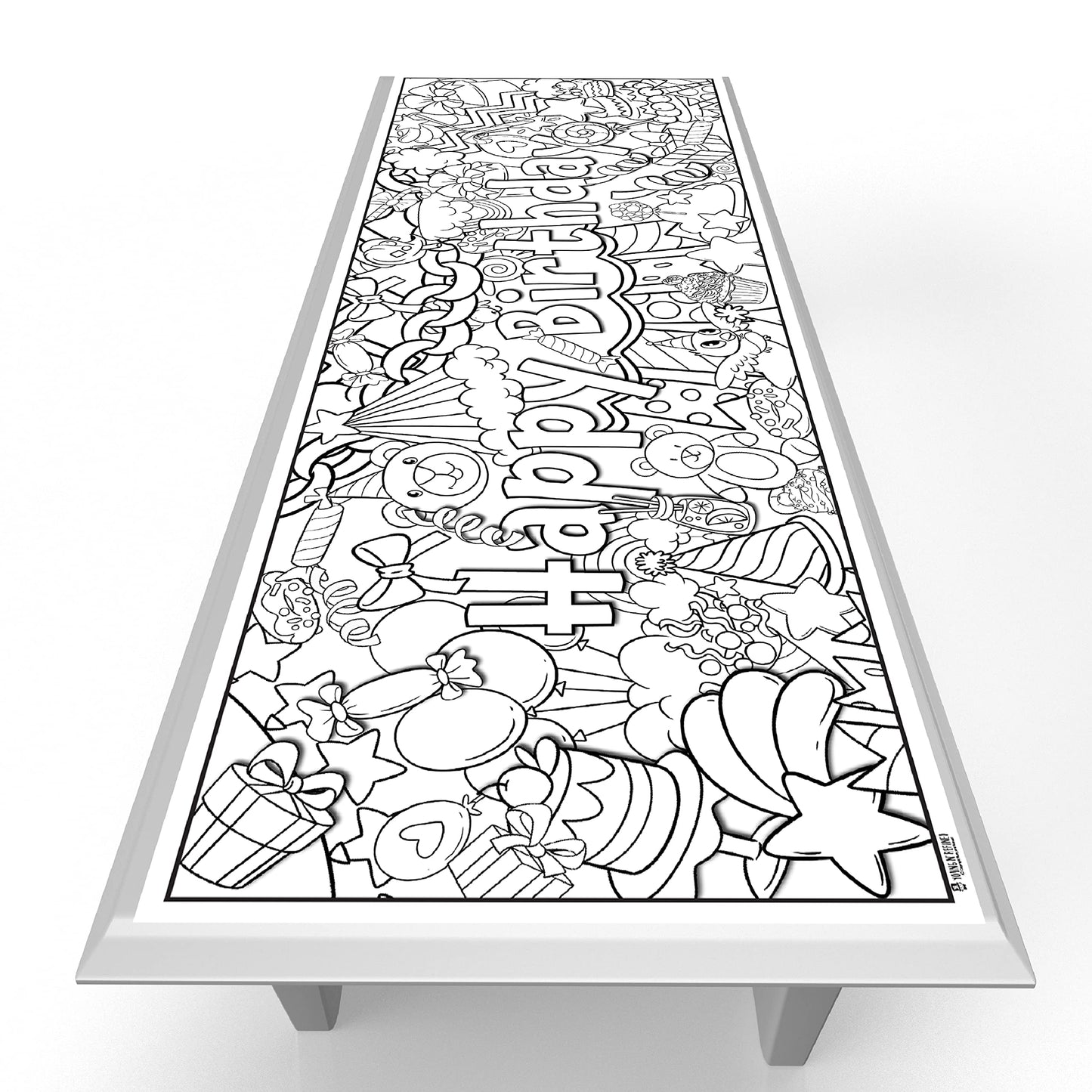 Young N Refined Birthday Party Coloring Page Table Cloth Activity Paper Liner (96x30)