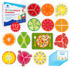 Simply Magic 112 PCS Magnetic Fraction Tiles & Circles - Classroom Math Manipulatives for Grades 2-5, Medium, Magnet, Multiple Colors