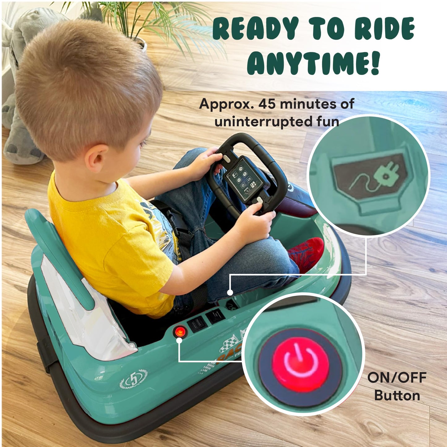 New Bounce Electric Bumper Car for Toddlers 1-3 - Baby Bumper Cars - Electric Car for Kids Ages 1.5-6 Years