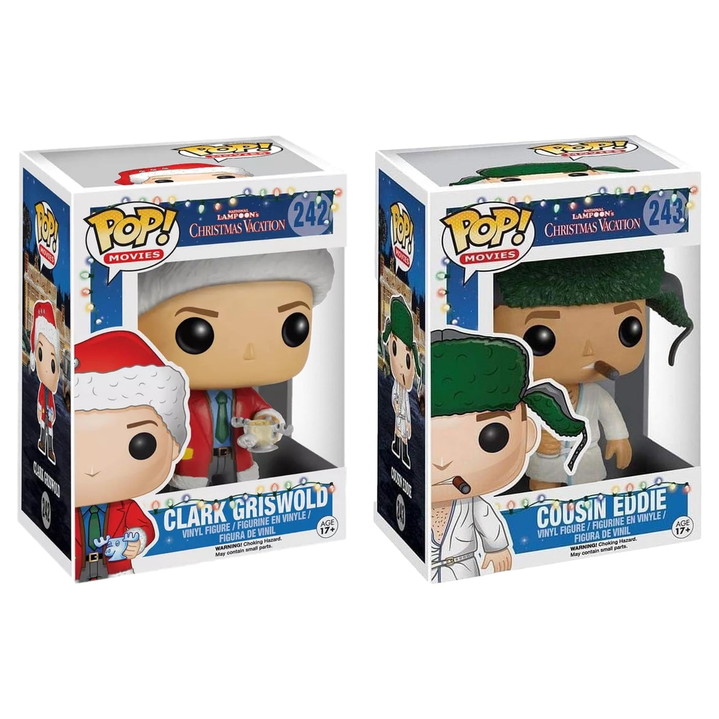 Funko Pop! Movies Christmas Vacation Bundle - Clark Griswold #242 & Cousin Eddie #243 Collectible Vinyl Figures - Multicolor