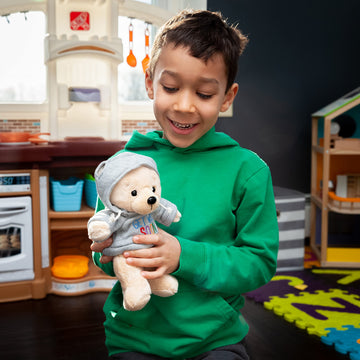 Ganz 9' Get Well Soon Teddy Bear With Gray Hoodie - Feel Better Gift For Kids & Women (Tan Nose Stuffed Animal)