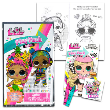 LOL Doll Mini Party Favor Set for Kids - 24 Grab n Go Play Packs with Coloring Pages & Stickers (Birthday Supplies)