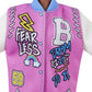 Barbie Fashionistas Doll #156 With Brunette Afro & Blue Lips Wearing Graphic Coat Dress & Yellow Shoes, Toy For Kids 3 To 8 Year