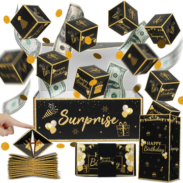 Jacyan Surprise Gift Box Explosion For Money Cash Birthday Money Box Exploding Gift Box, Money Surprise Box Explosion Party Gift Surprise 12 Folding Box Set Pop Up Bouncing Boxes For Men Women Kids