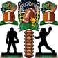 25 Pcs 3D Football Party Decorations Football Table Centerpieces Double-Sided Football Player Silhouette Centerpieces For Sports Game Day Party Tailgate Party Football Birthday Party Supplies